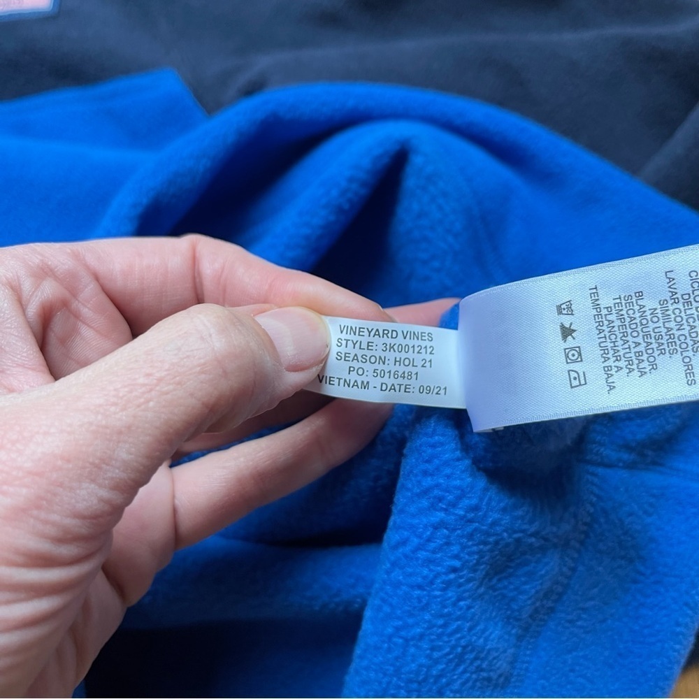 NEW Vineyard Vines Boys Snap Classic Fleece Pullover Blue NWT - Picture 4 of 6